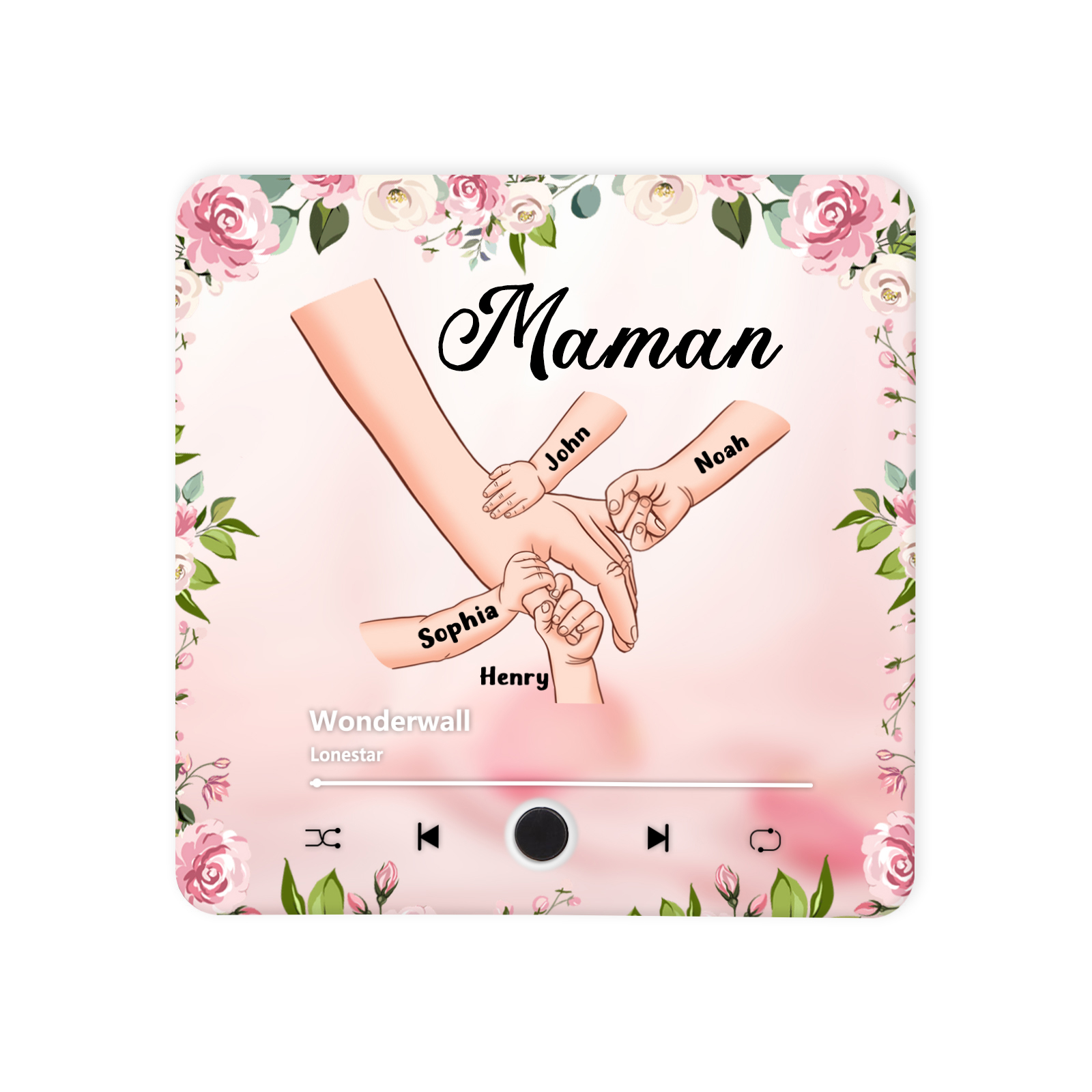 Aimant Frigo Musical Personnalisé – Cadeau Unique avec Prénoms et Musique | Jessemade