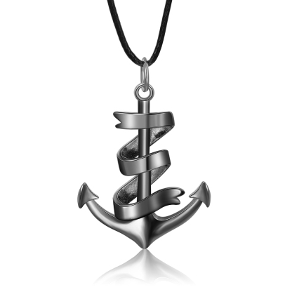 Collier d'ancre marine nautique Pirate ancre pendentif 3 Prénoms Personnalisés Collier Homme