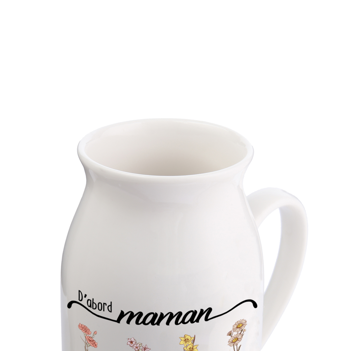 Vase à Fleurs 2-12 Prénoms Personnalisés avec Fleurs de Naissance Décoration de la Maison