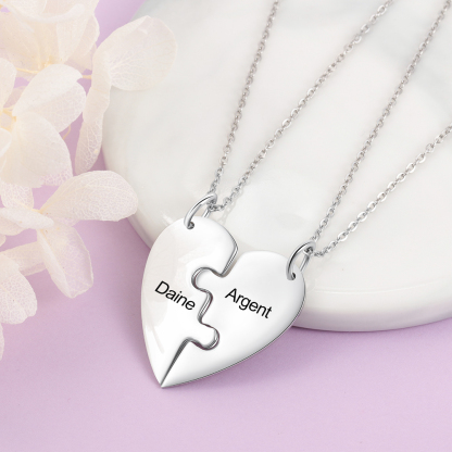 Collier Personnalisé avec 2 Prénoms Collier Coeur pour Couple｜Jessemade