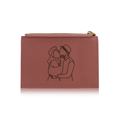 Portefeuille Femme Photo et Texte Personnalisés Porte-Monnaie Carte