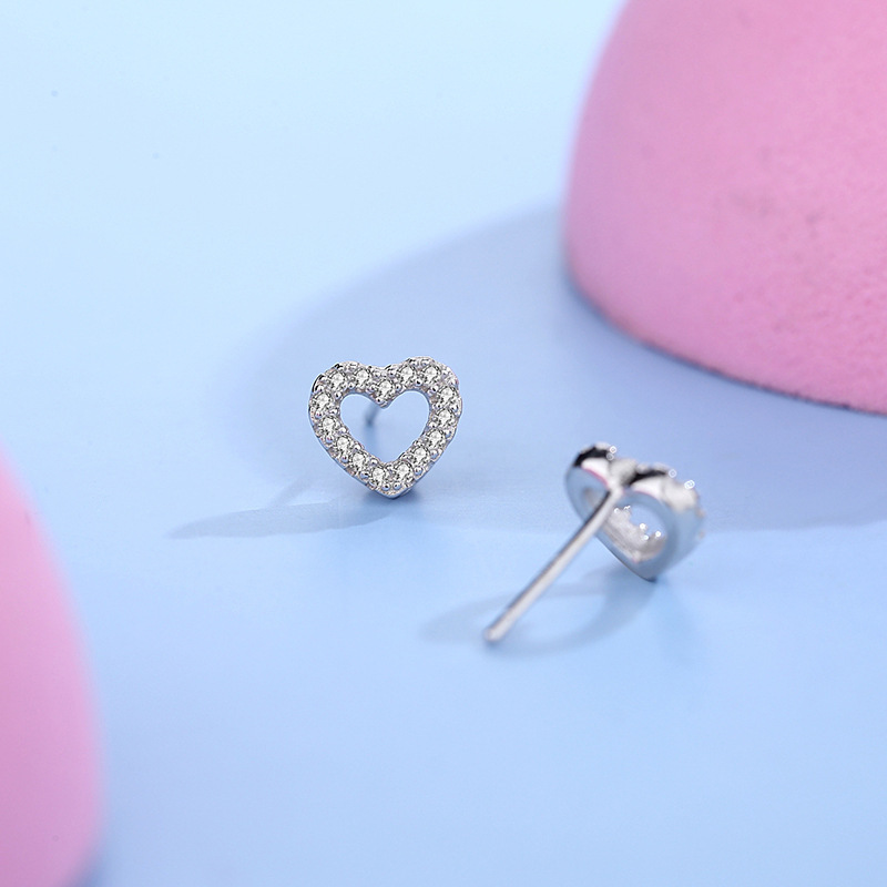 Boucles d'Oreilles Cœur Argent 925 pour Femmes