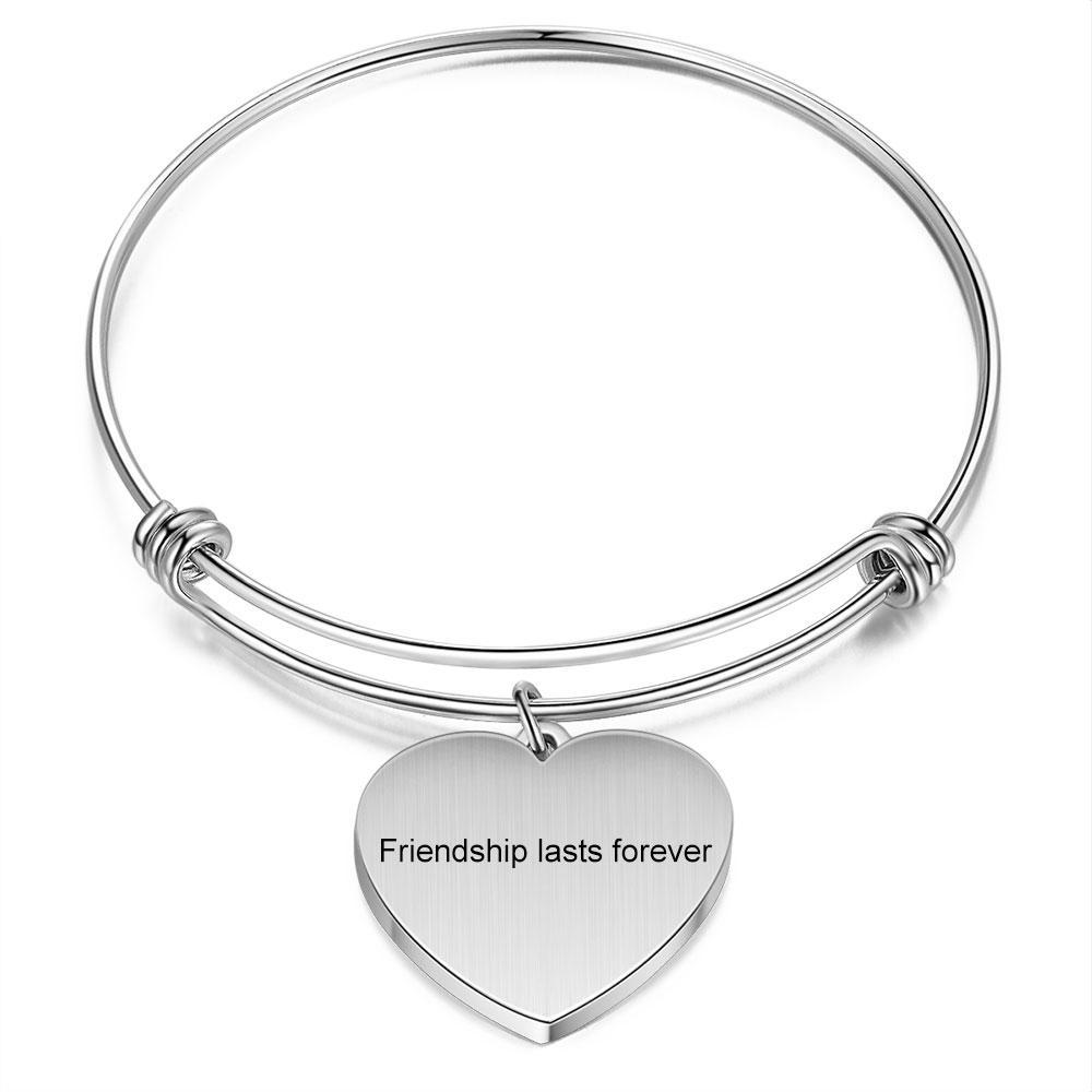 Bracelet Photo Personnalisé avec Cœur Breloque