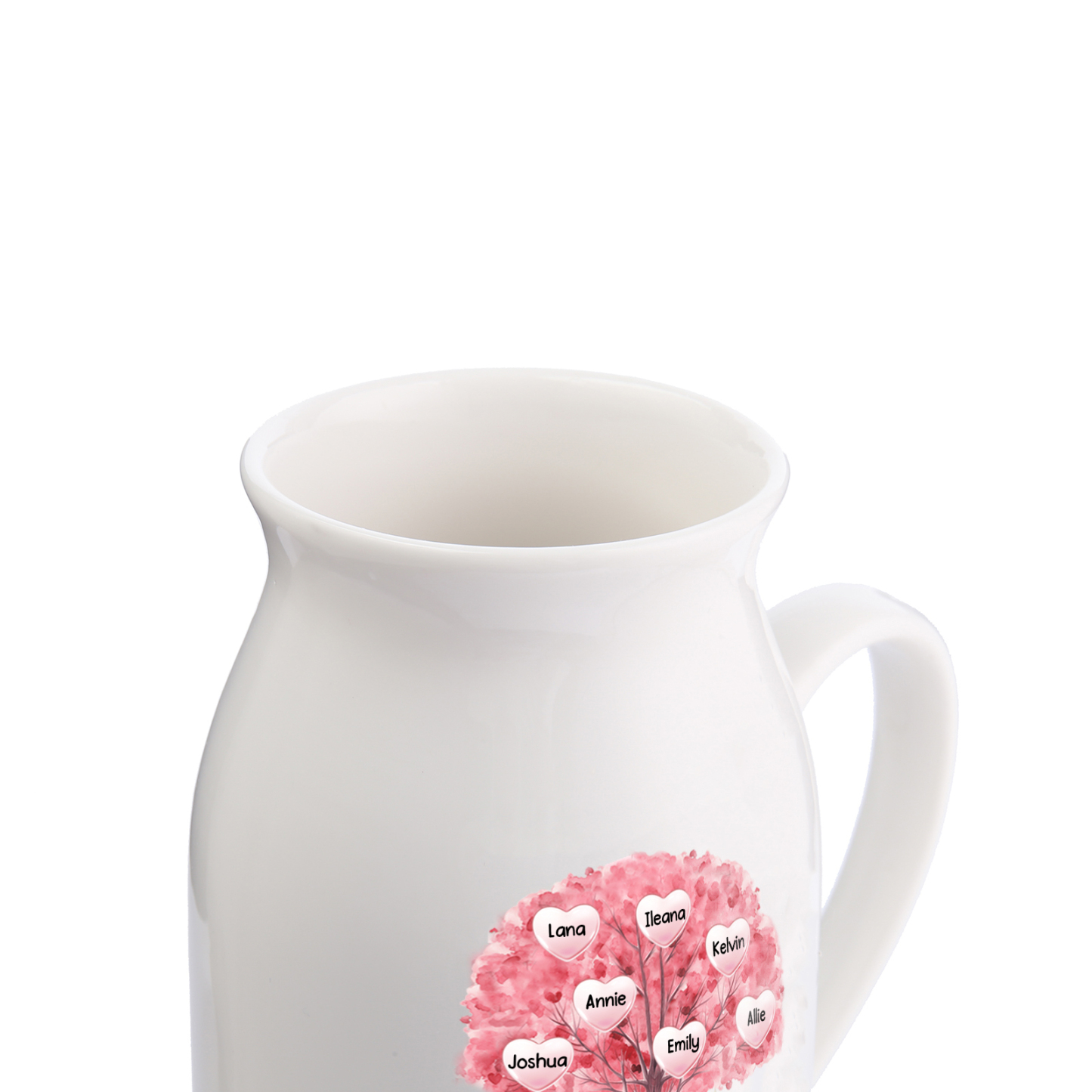 Vase à Fleurs Arbre 7 Prénoms Personnalisés avec Texte Décoration de la Maison