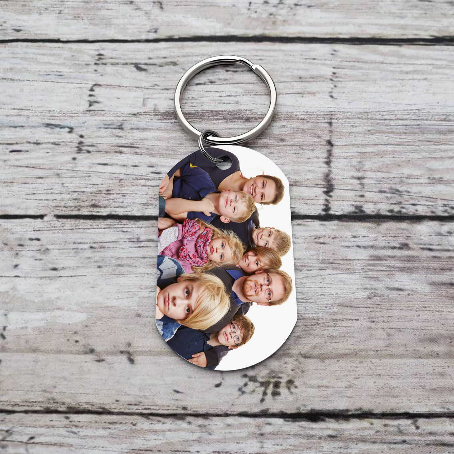 À Papa/Papi - Porte-Clés Pieds Bébé 7 Prénoms Personnalisés avec Photo pour Famille