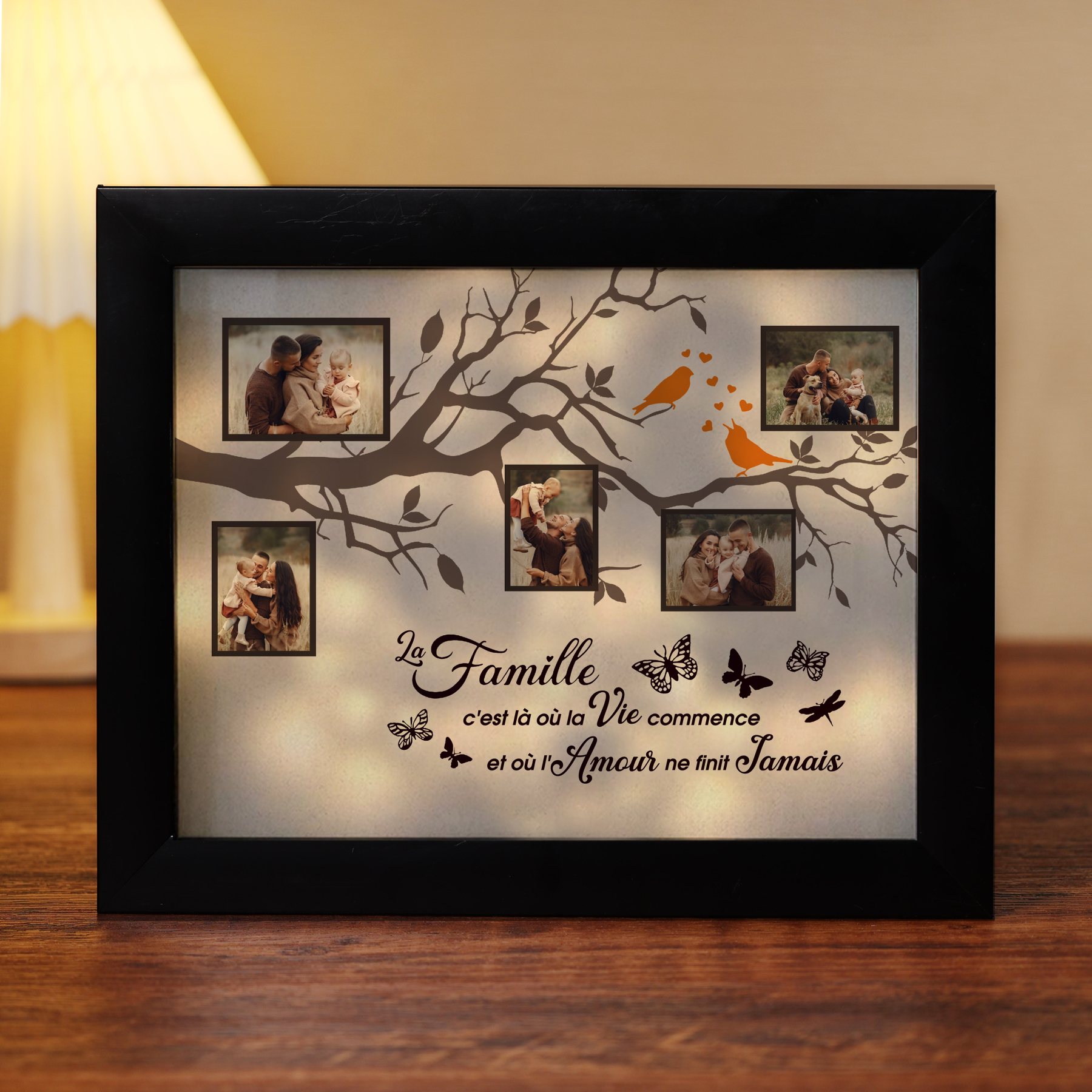 La famille - Cadre en bois personnalisé 5 photo Arbre de vie Arbre 