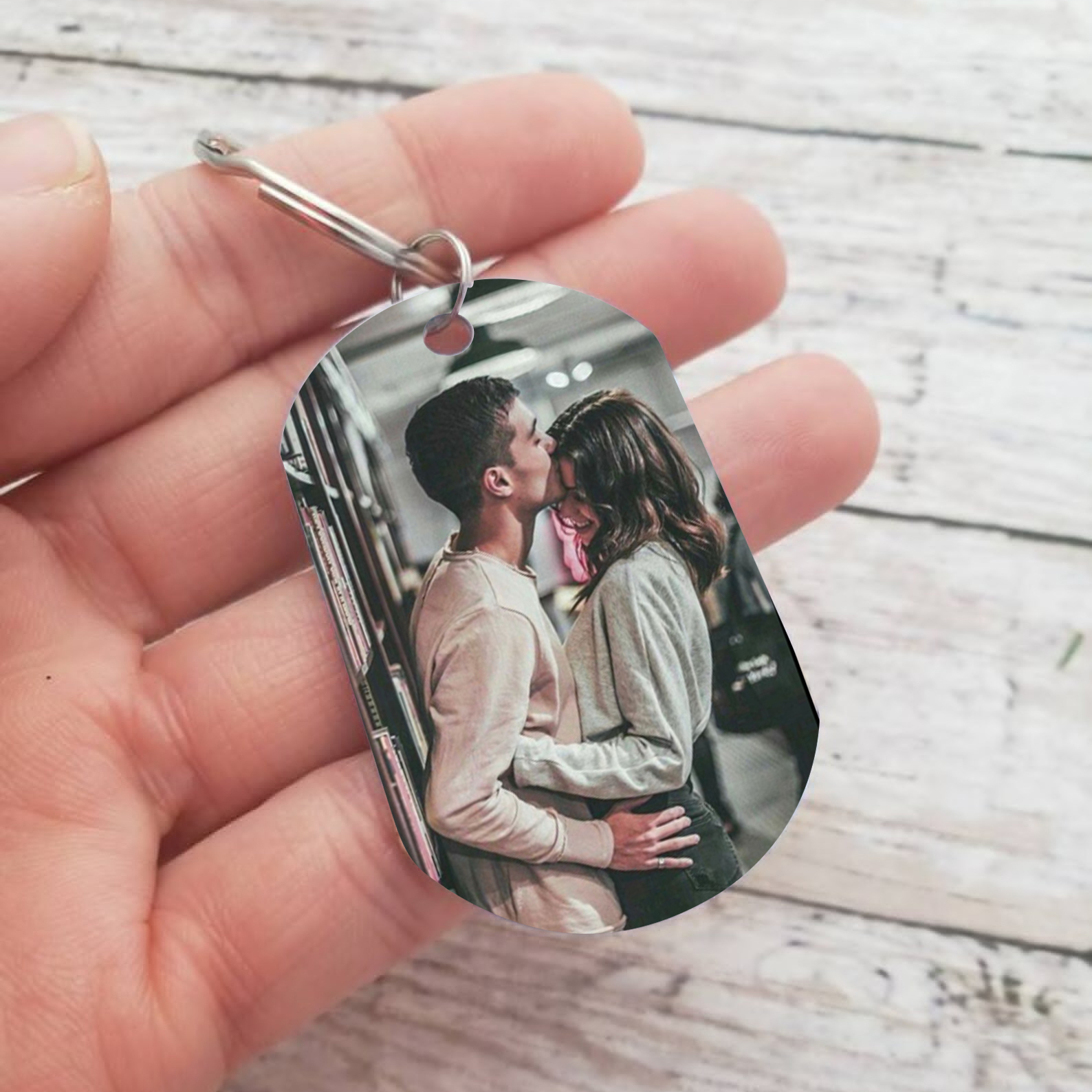 À mon Homme - Porte-Clés 1 Prénom et Photo Personnalisés pour Couple