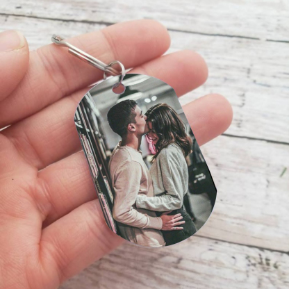 À mon Homme - Porte-Clés 1 Prénom et Photo Personnalisés pour Couple