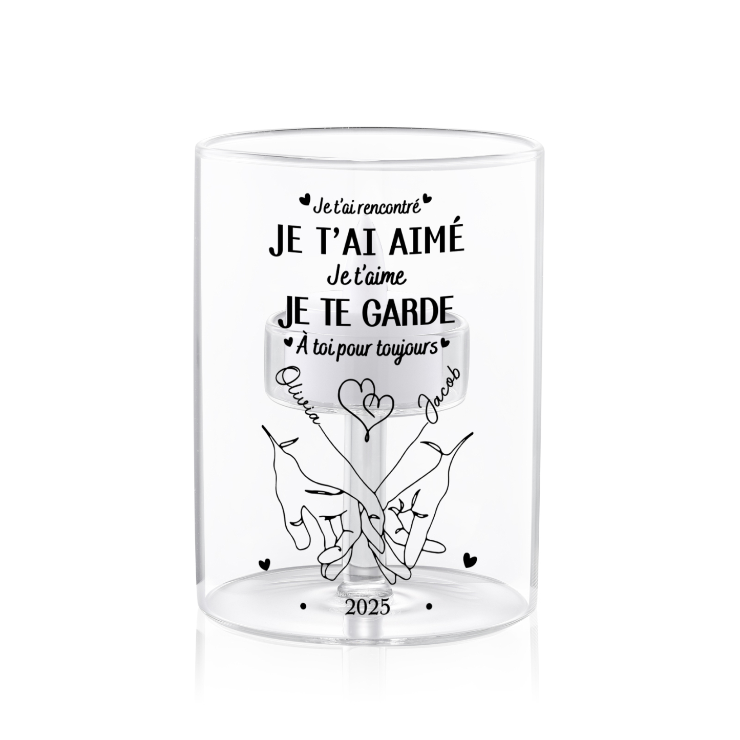 Bougie Led Personnalisé pour Couple  « Promesse du petit doigt »