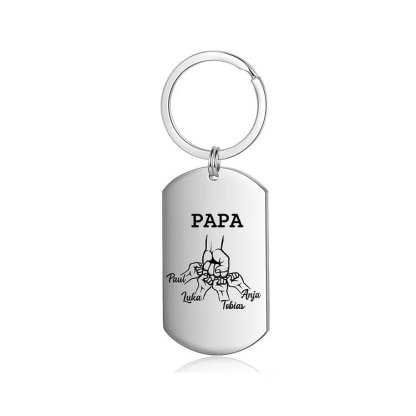À mon Papa - 1-5 Noms Porte-Clés Poings Personnalisés Cadeau Noël