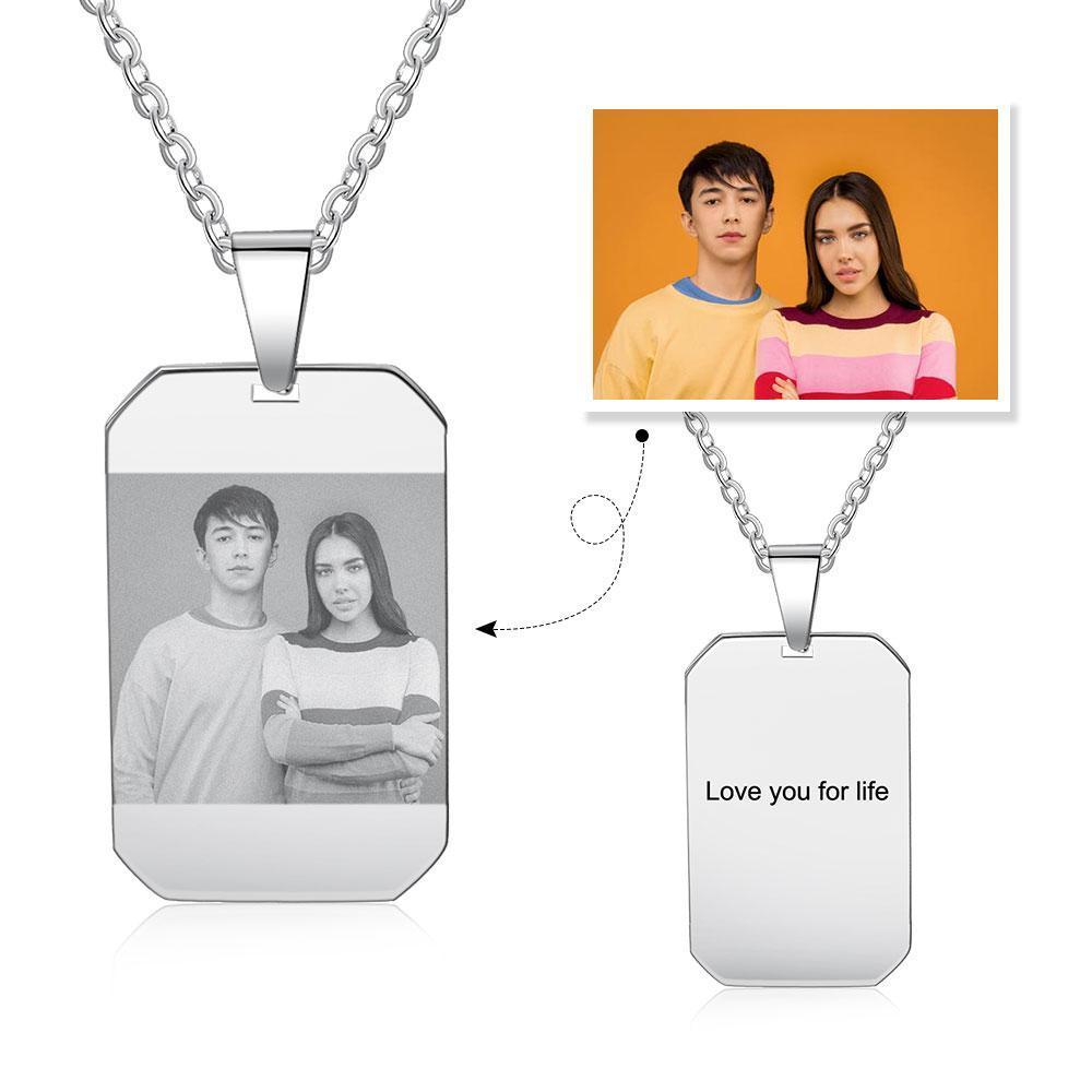 Collier Photo Personnalisé Prénom Gravé Pour Lui