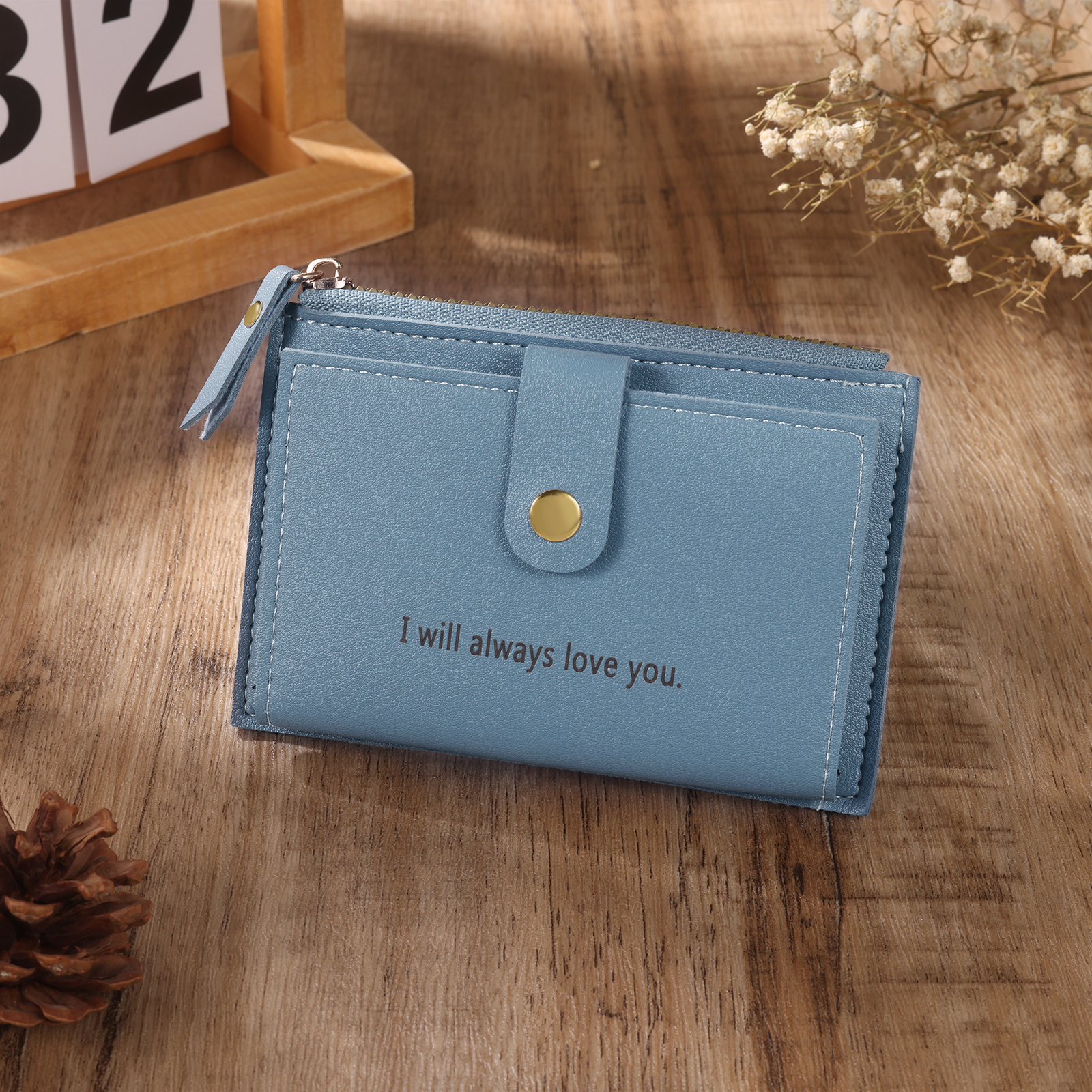 Portefeuille Femme Photo et Texte Personnalisés Porte-Monnaie Carte