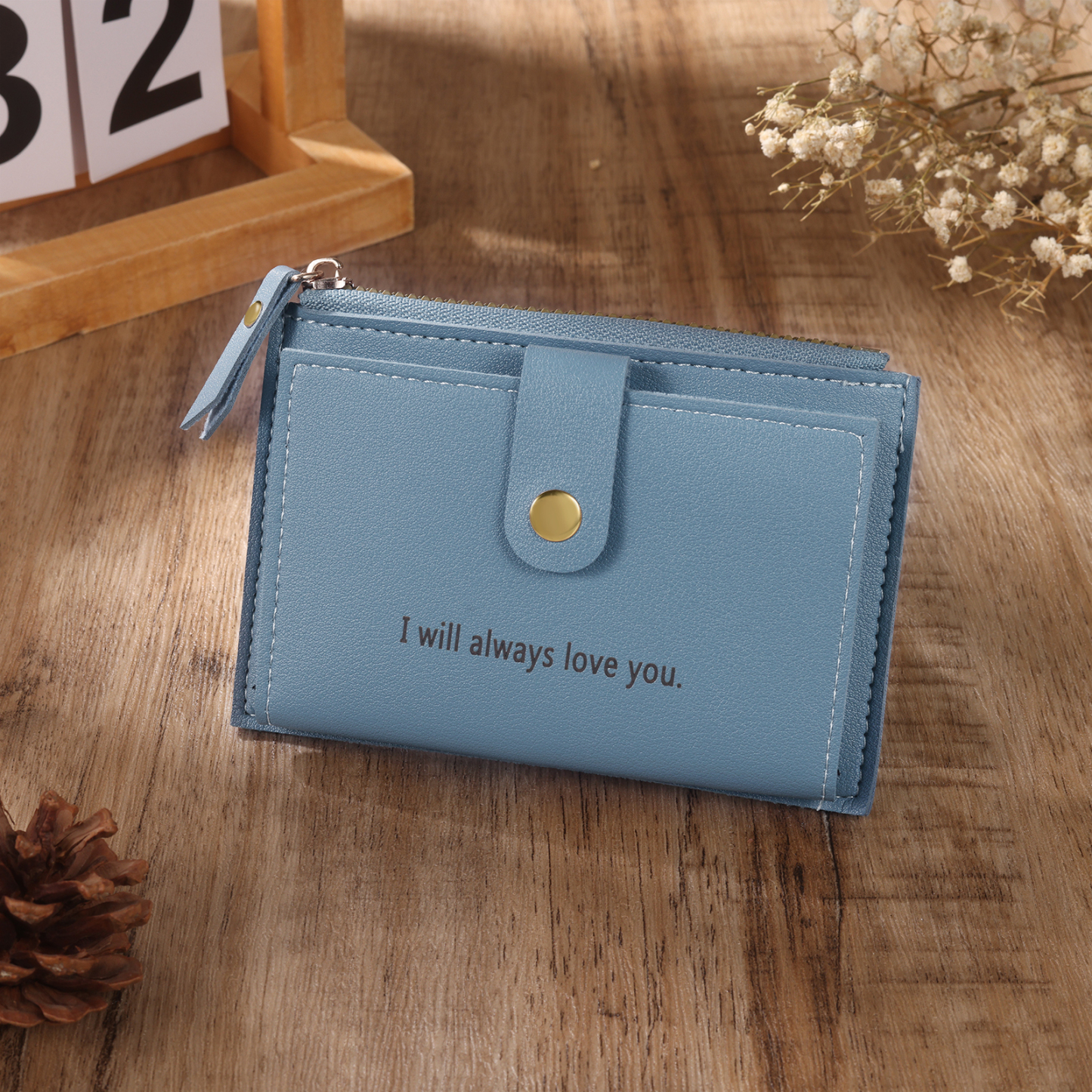 Portefeuille Femme Photo et Texte Personnalisés Porte-Monnaie Carte