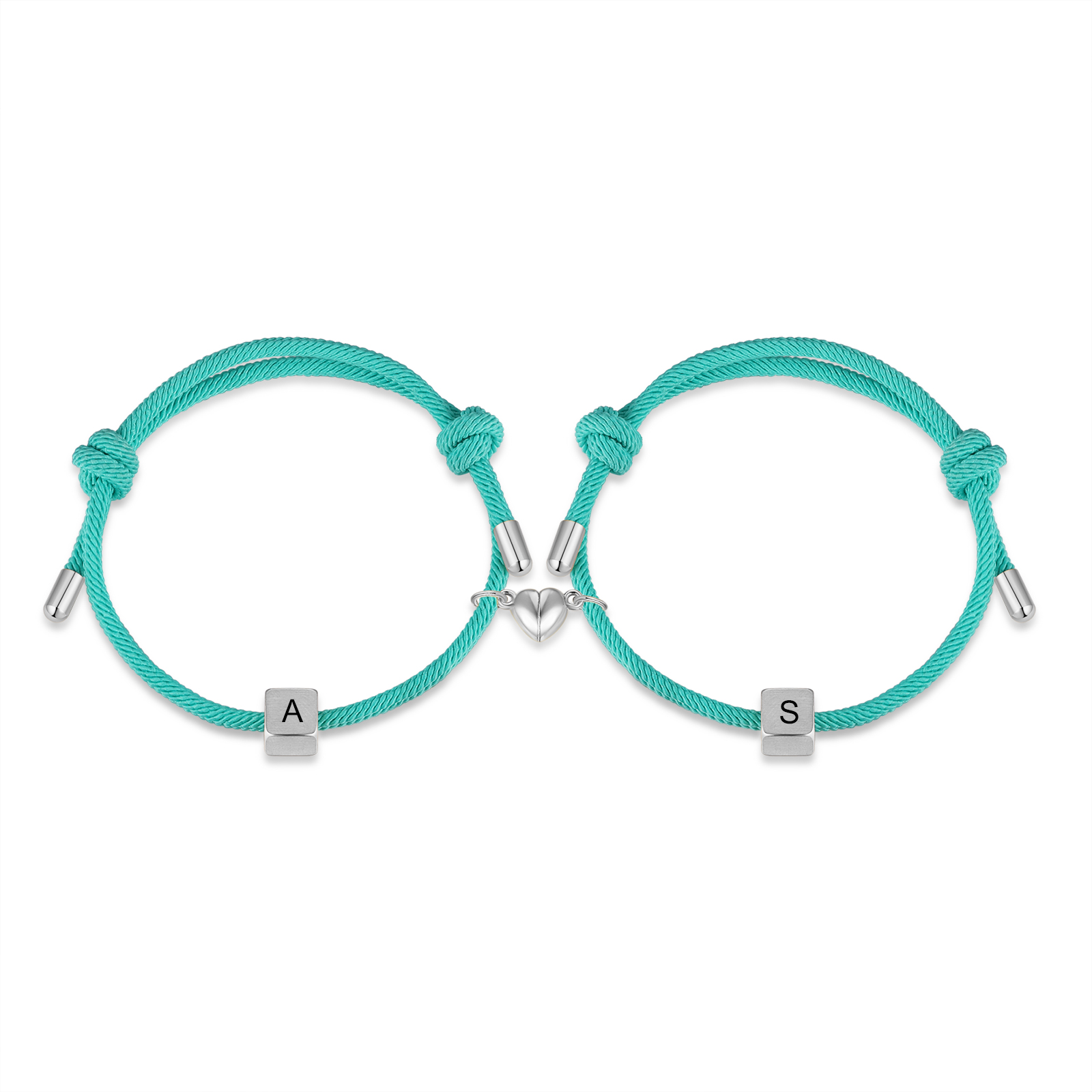 Bracelet Initiale Magnétique 2 Lettres Personnalisées pour Couple｜Jess