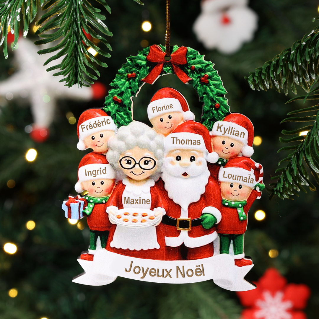 Jessemade FR Ornements de Noël Poupée 7 Prénoms Personnalisés et texte