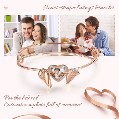 Bracelet Photo Personnalisée avec Cœur Breloque