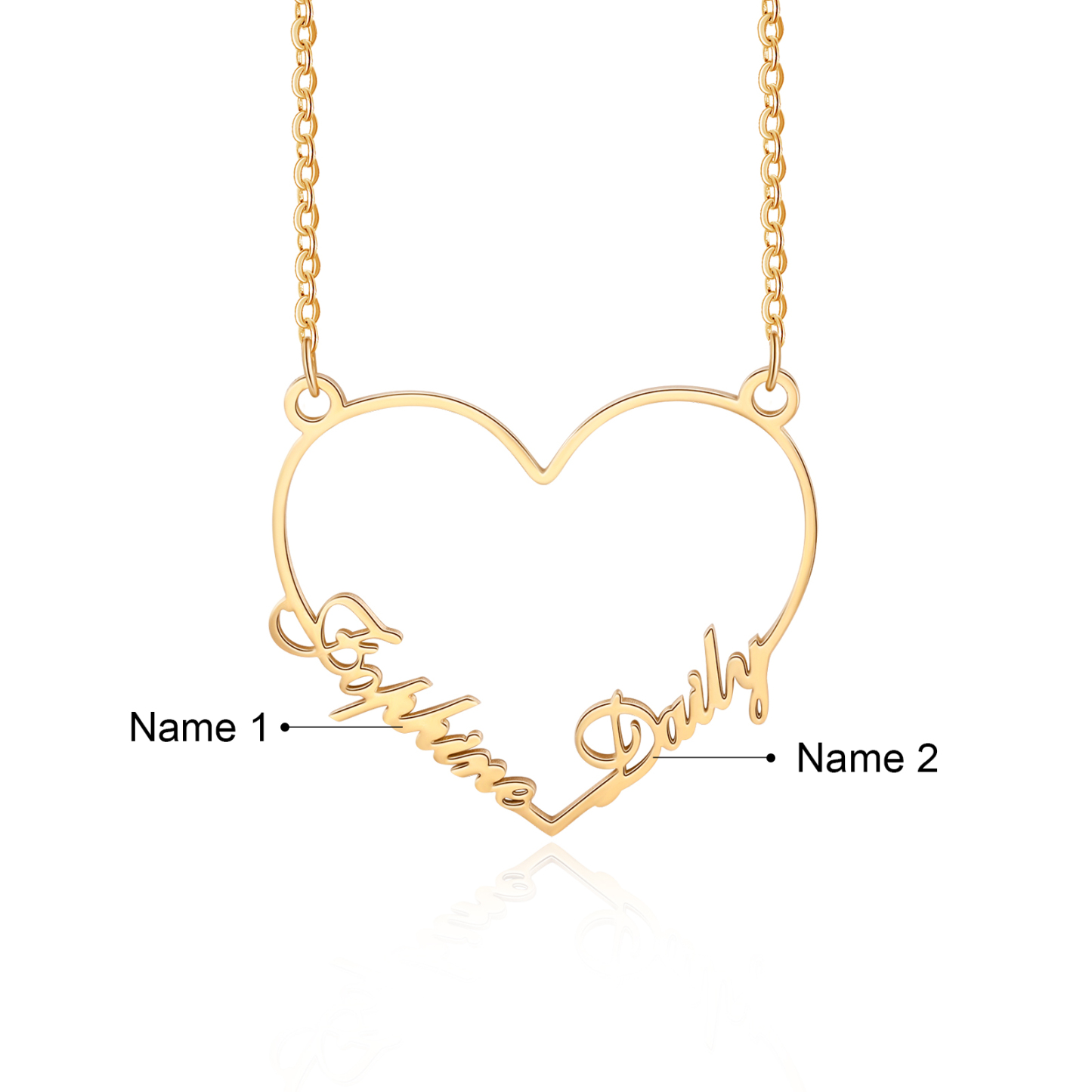 À ma meilleur amie - Collier Cœur 2 Prénom Personnalis