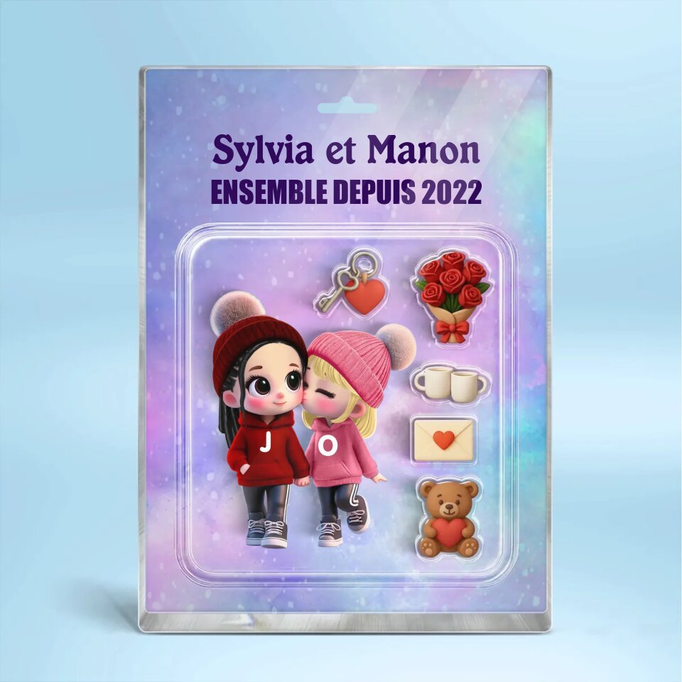 Plaque Acrylique Couple Personnalisable avec Nom et Années