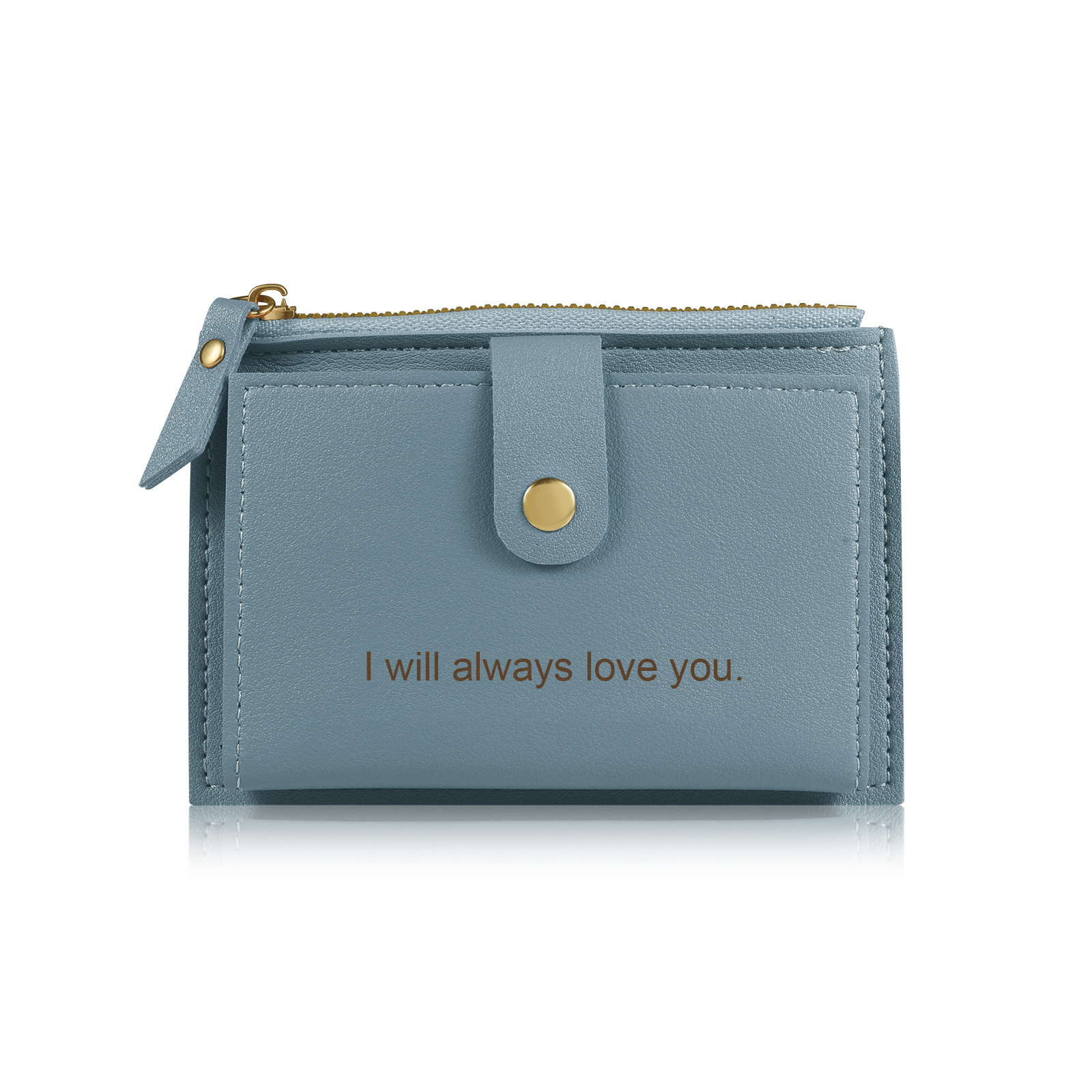 Portefeuille Femme Photo et Texte Personnalisés Porte-Monnaie Carte