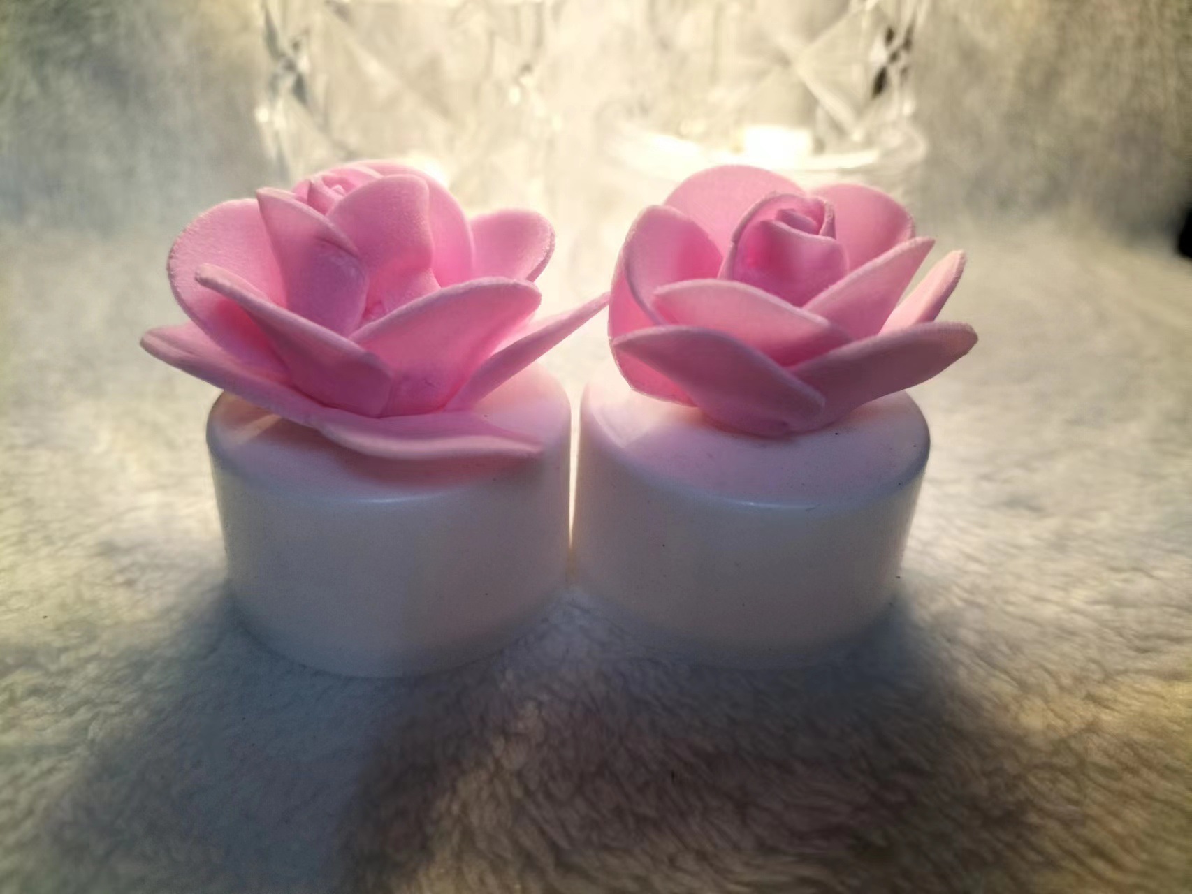 Bougie LED Fleur 2 pièces Cadeau Saint-Valentin Romantique