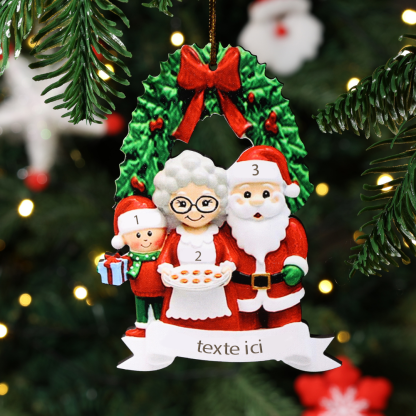 Décoration Sapin Noël Poupée 3 Prénoms Personnalisés et texte
