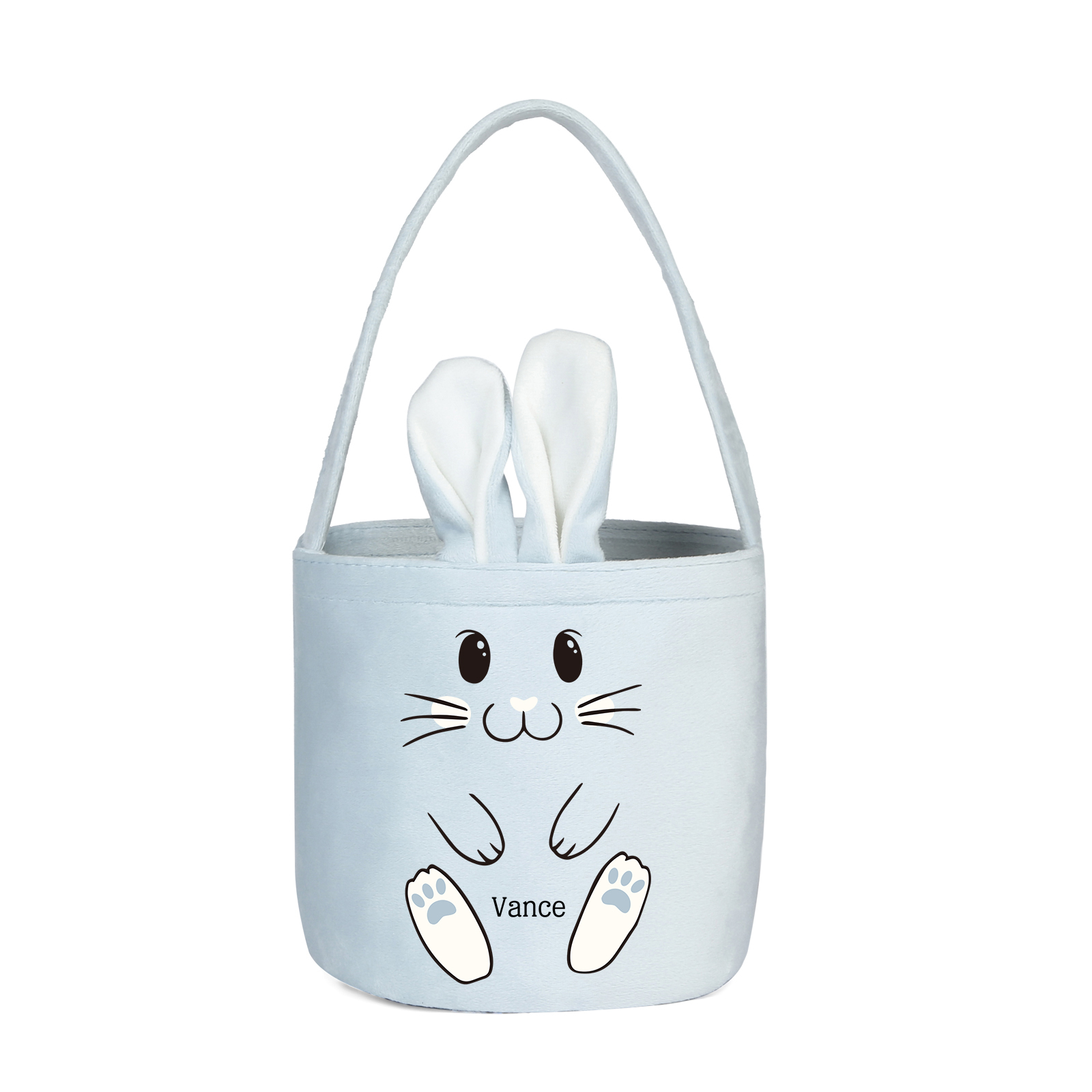 Sac de Pâques Lapin 1 Prénom Personnalisé Tote Bag Enfant