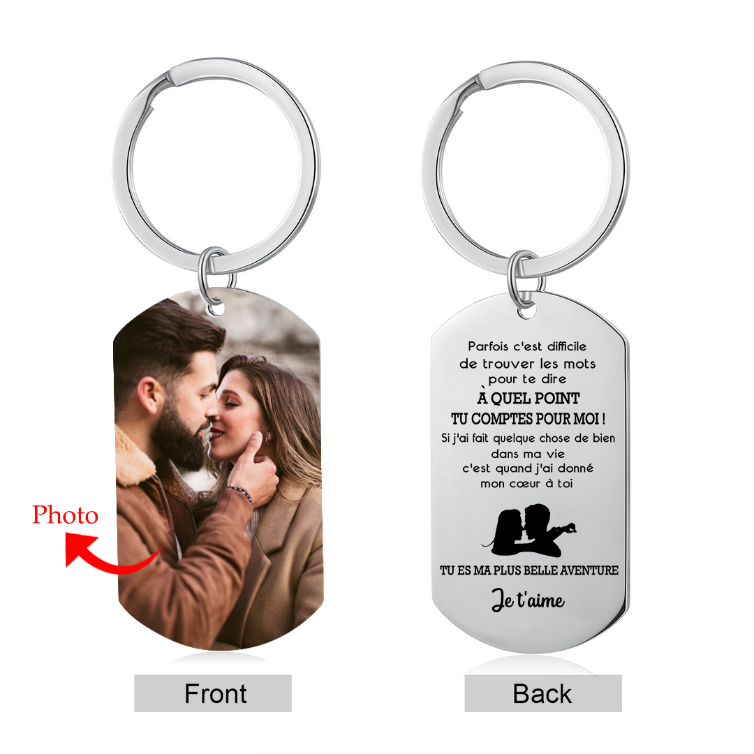 Porte-clés Personnalisés avec Photo Porte-Clés Personnaliables Pour Couple | Jessemade