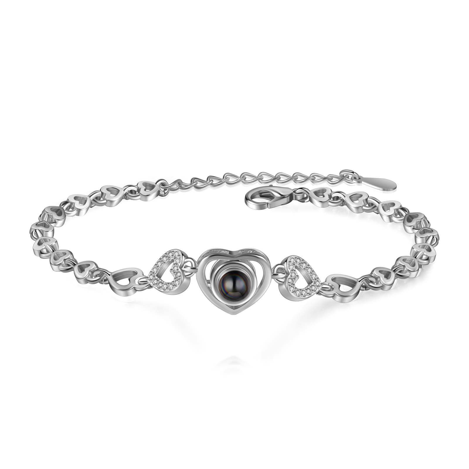 Bracelet Coeur Projection de Pierre Bracelet Photo Projection Argent/Or/Or Rose pour Femme｜ Jessemade