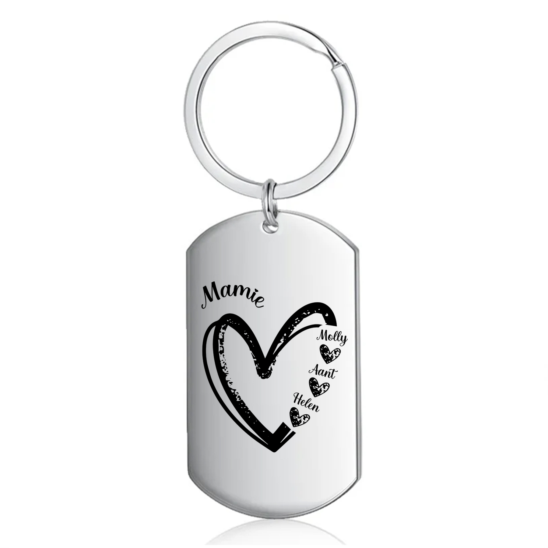 À Ma Mamie - Porte-Clés Cœur 2-7 Noms Personnalisés