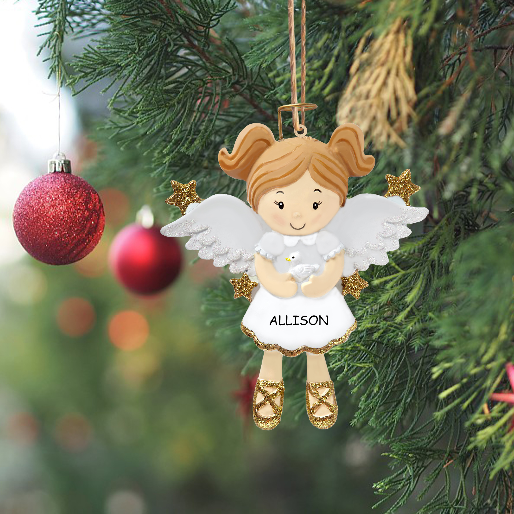 Ange De Noël Suspendu - Poupée Mignonne En Dacron - Décoration Arbre 18x9 Cm - Cadeau Festif Doux