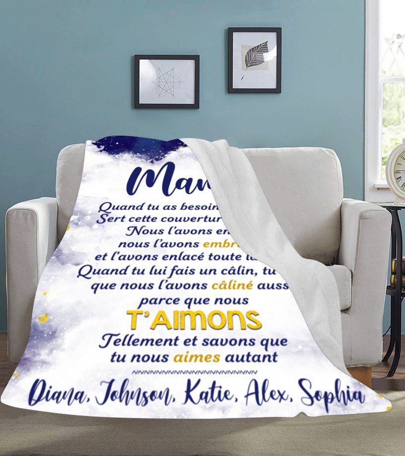 Giftove Cadeau Personnalisé Femme et Homme, Plaid Personnalisé Photo Et