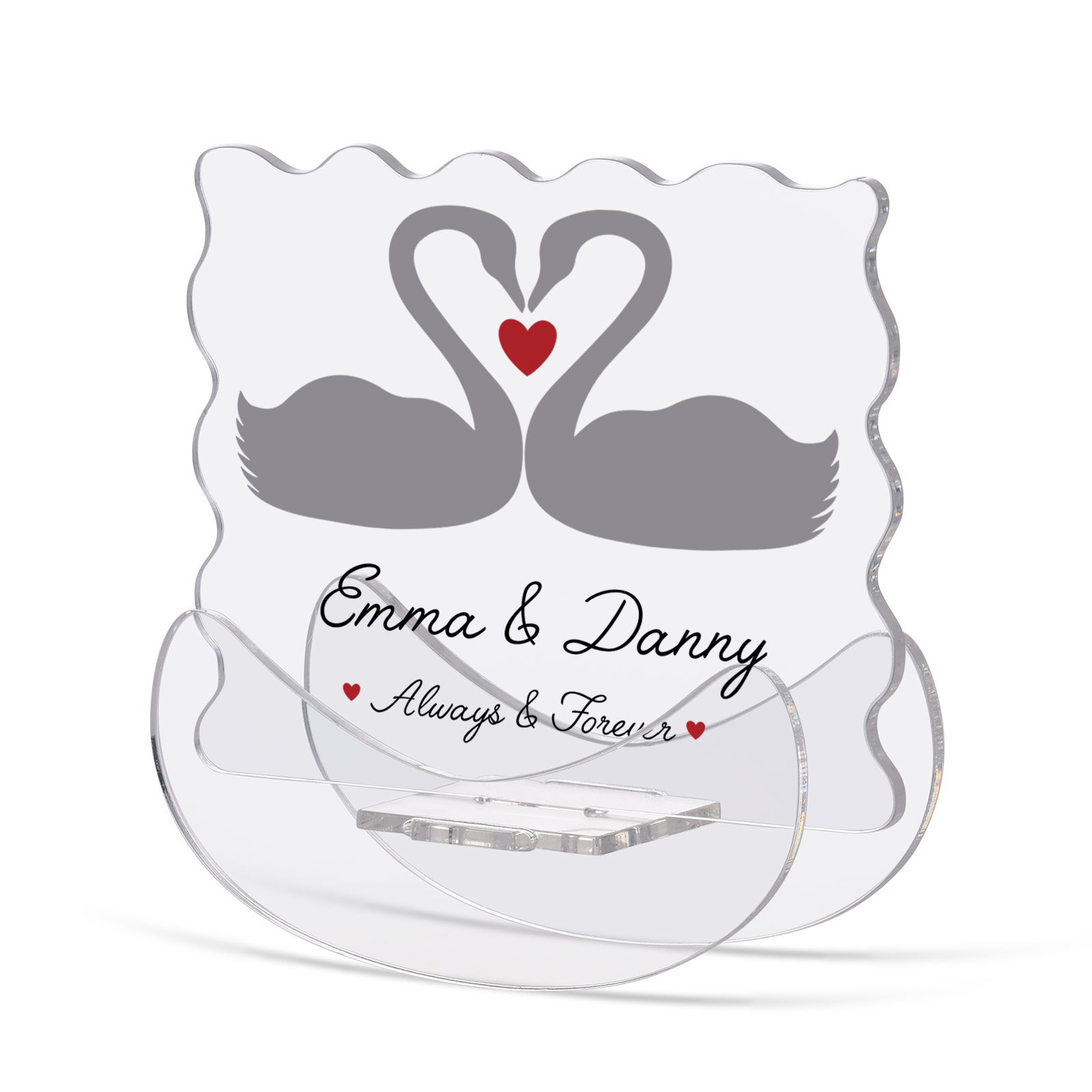 Ornements Panneau Acrylique 2 Prénoms Personnalisés avec Texte pour Couple