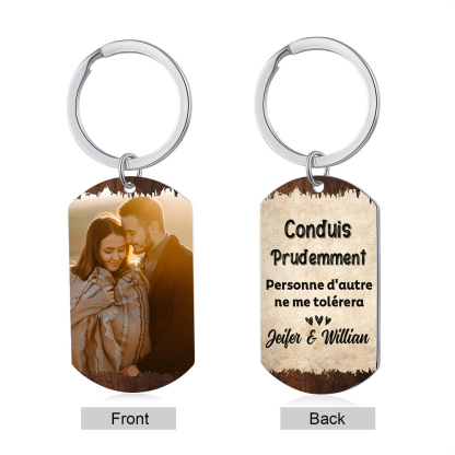 Porte-Clés Couple 2 Prénoms et Photo Personnalisés Cadeau pour couple saint-valentin | Jessemade