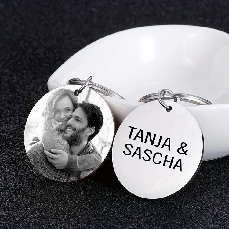 Porte-Clés 2 Prénoms Personnalisés avec Date pour Couple