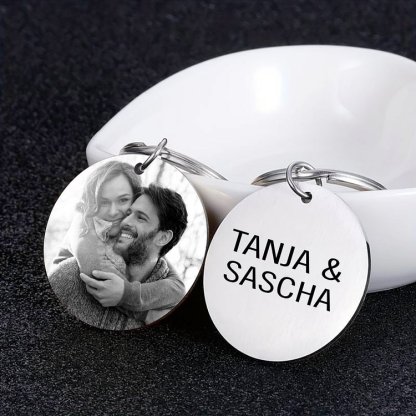 Porte-Clés 2 Prénoms Personnalisés avec Date pour Couple