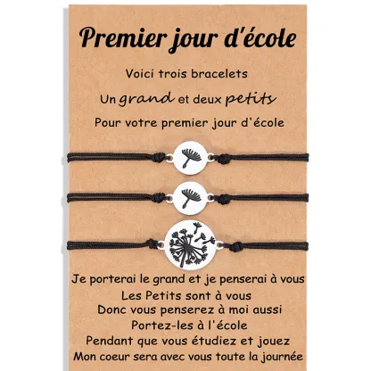 2PCS Ensemble de Bracelets Pissenlit Bracelet en Commun Cadeau Rentrée Scolaire Premier jour d’école｜Jessemade