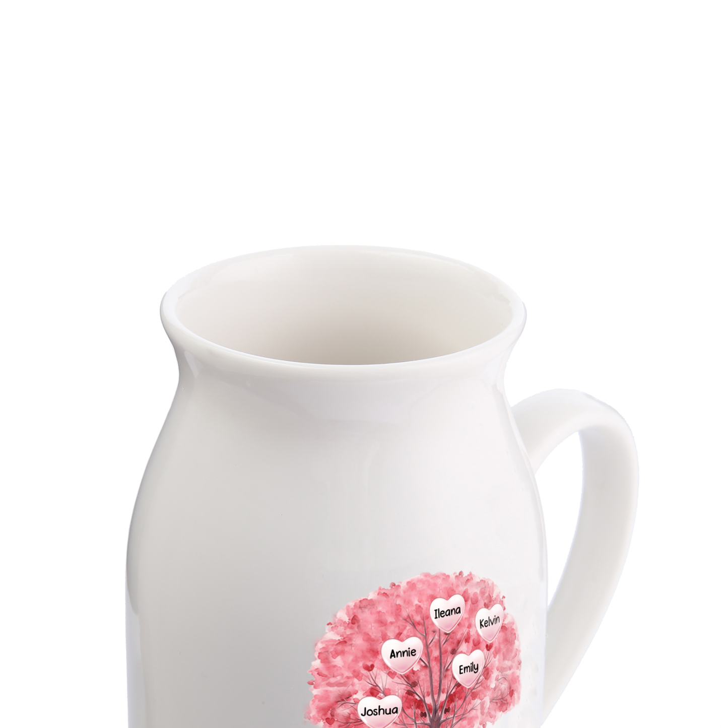 Vase à Fleurs Arbre 5 Prénoms Personnalisés avec Texte Décoration de la Maison