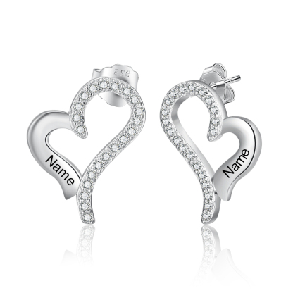 Boucles d'Oreilles cœur Prénom Personnalisé