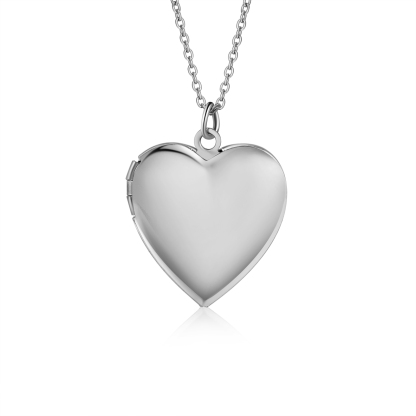 Collier Médaillon Cœur Personnalisé avec 2 Photos et 2 à 8 Prénoms Gravés – Bijou Souvenir Famille