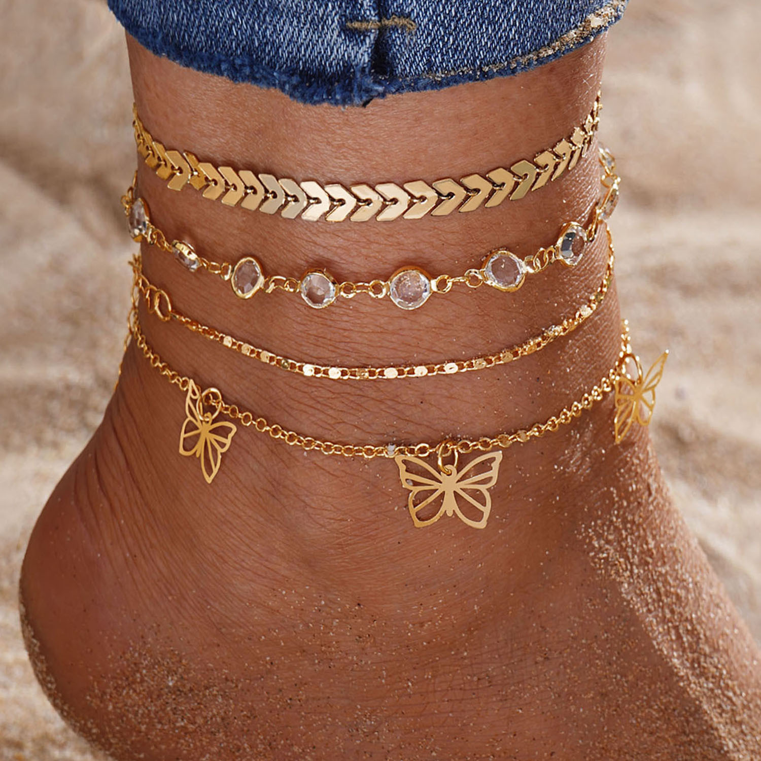 Set de Chaînes de Bracelet de cheville Papillon | Jessemade