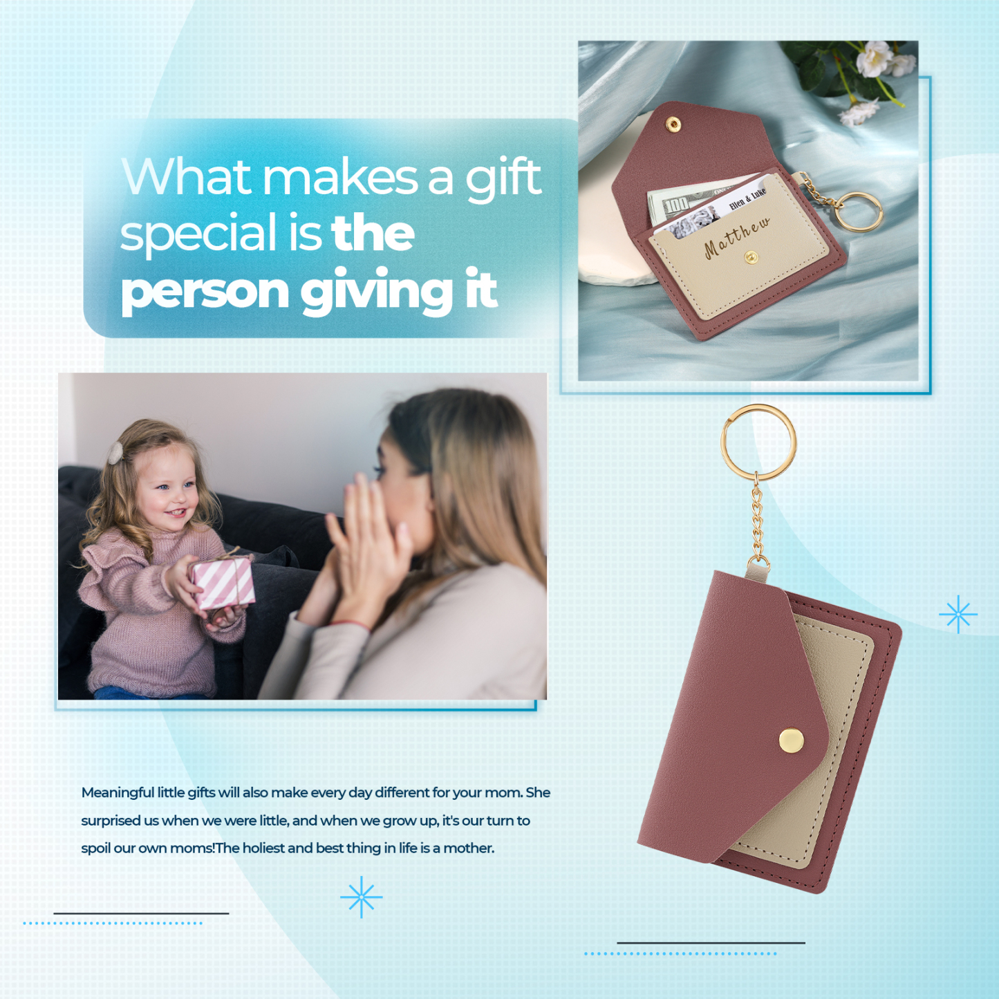 Porte-Cartes Femme Prénom Personnalisé Porte-monnaie en cuir PU 4 Couleurs Disponibles Cadeau pour Femme | Jessemade