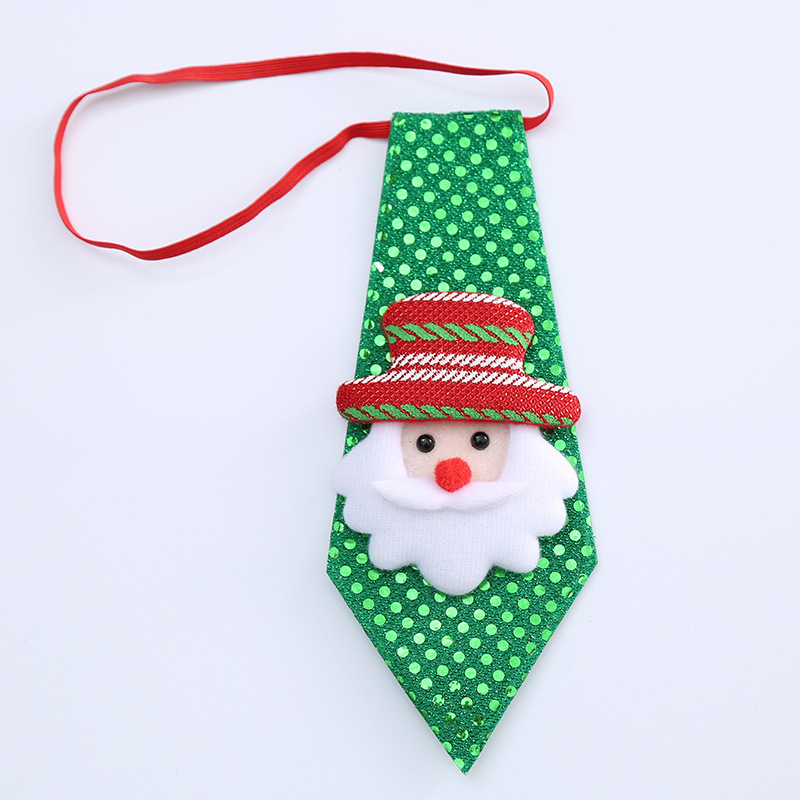 Cravate de Noël Rouge et Verte avec Rennes et Père Noël Cadeau pour enfant | Jessemade
