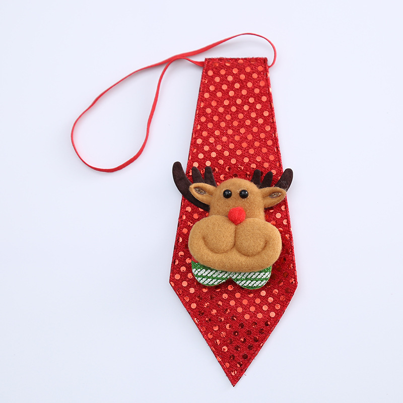 Cravate de Noël Rouge et Verte avec Rennes et Père Noël Cadeau pour enfant | Jessemade