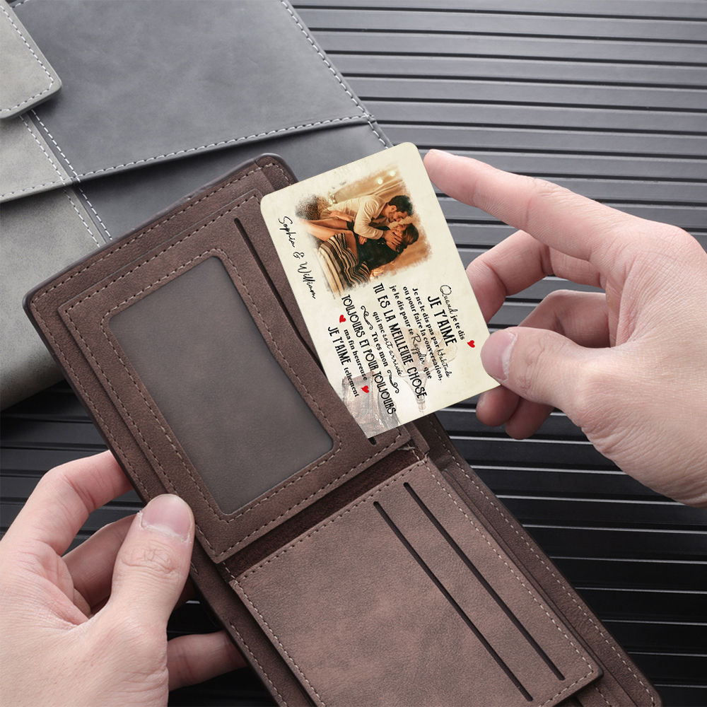 Carte Portefeuille 2 Prénoms Personnalisés avec Photo Carte Porte-Monnaie pour Couple La Saint-Valentin | Jessemade
