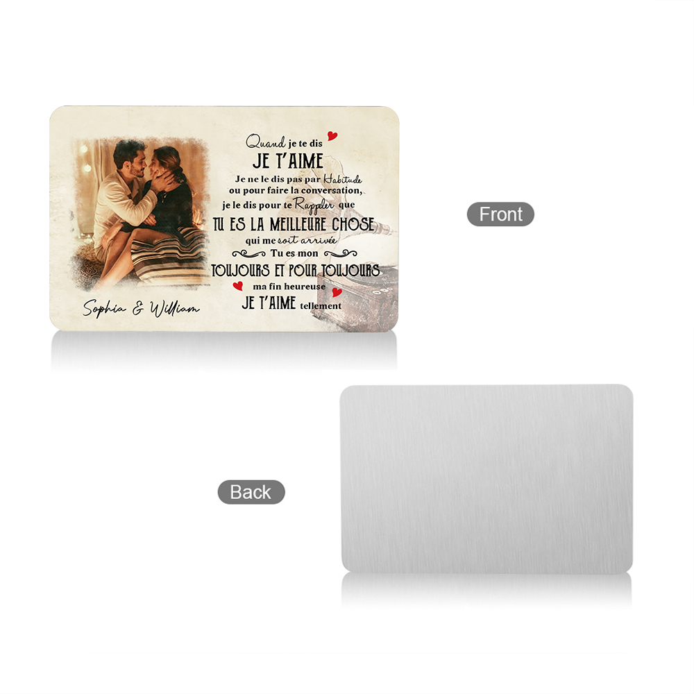 Carte Portefeuille 2 Prénoms Personnalisés avec Photo Carte Porte-Monnaie pour Couple La Saint-Valentin | Jessemade
