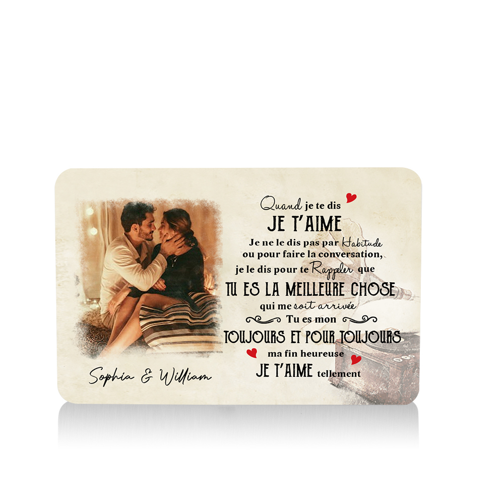 Carte Portefeuille 2 Prénoms Personnalisés avec Photo Carte Porte-Monnaie pour Couple La Saint-Valentin | Jessemade