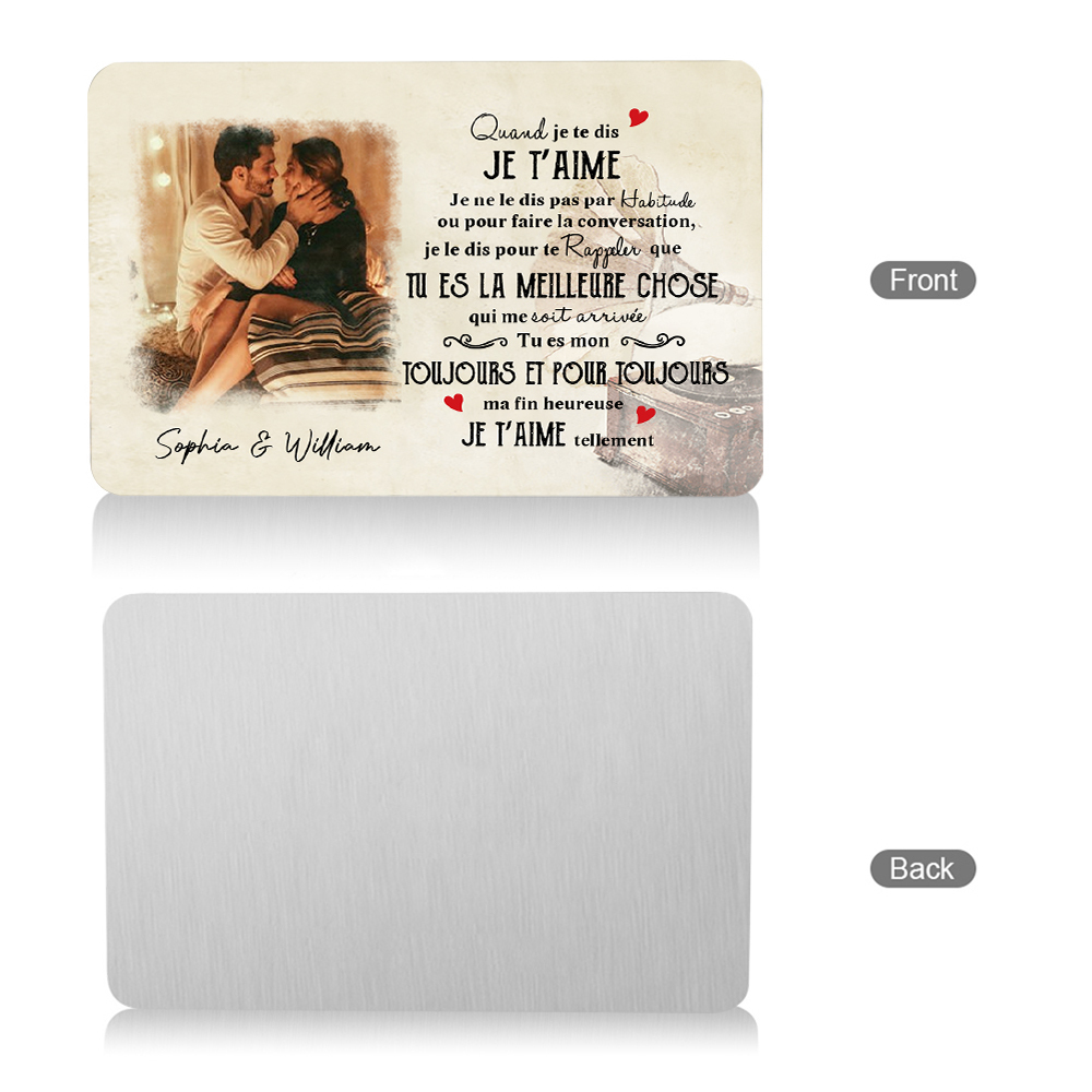 Carte Portefeuille 2 Prénoms Personnalisés avec Photo Carte Porte-Monnaie pour Couple La Saint-Valentin | Jessemade
