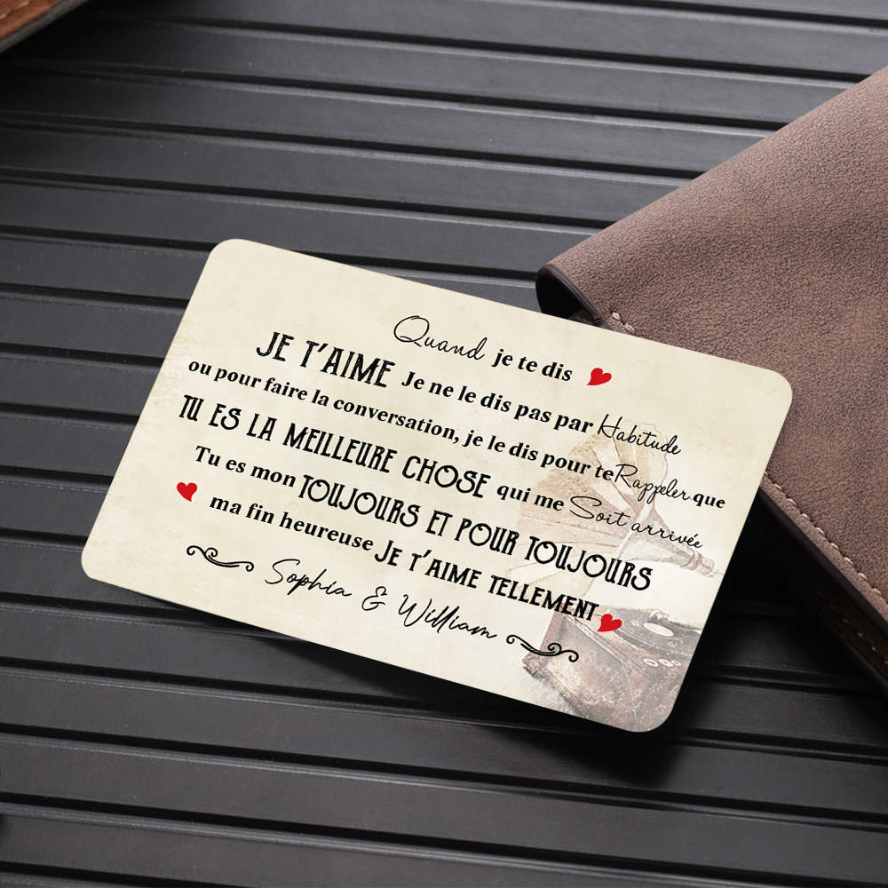 Carte Portefeuille Personnalisée avec 2 Prénoms et 1 Photo  Carte Porte-Monnaie pour Couple La Saint-Valentin | Jessemade