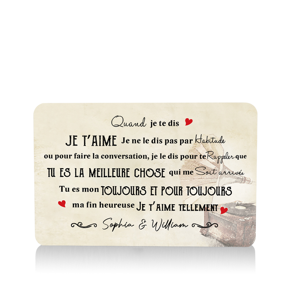 Carte Portefeuille Personnalisée avec 2 Prénoms et 1 Photo  Carte Porte-Monnaie pour Couple La Saint-Valentin | Jessemade