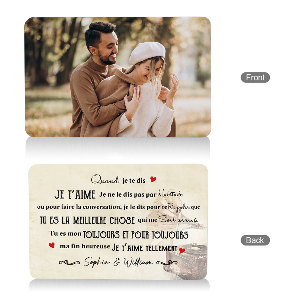 Carte Portefeuille Personnalisée avec 2 Prénoms et 1 Photo  Carte Porte-Monnaie pour Couple La Saint-Valentin | Jessemade
